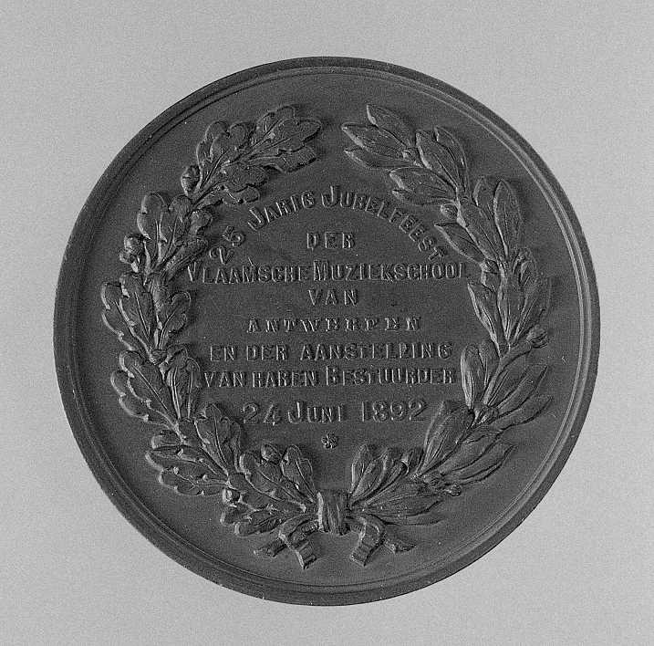 Ritratto di Benoit Peter Leonard Leopold, ritratto del compositore Benoit Peter Leonard Leopold (medaglia) di Dupuis Louis Francois Joseph, Mauquoy Alphonse (sec. XIX)