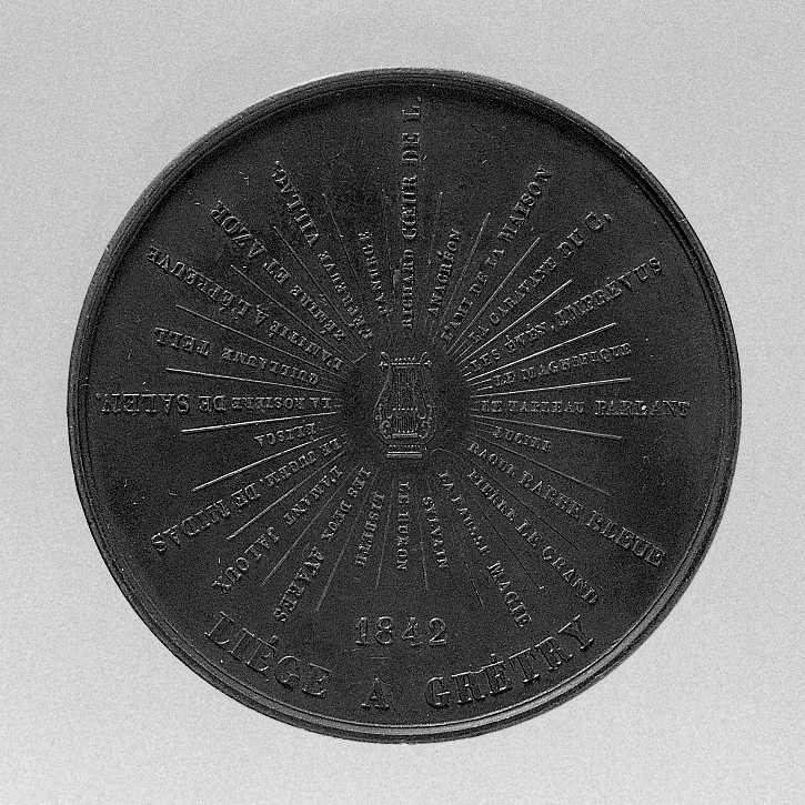 Ritratto di Grétry André Erneste Modeste, ritratto del compositore Grétry André Erneste Modeste (medaglia) di Jehotte Constant (sec. XIX)
