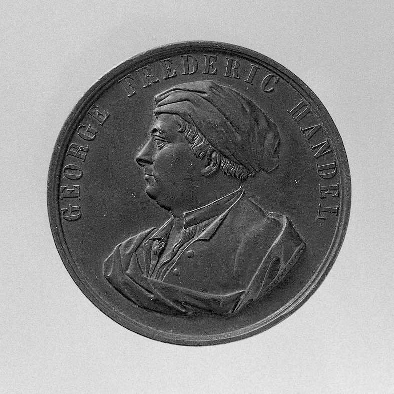Ritratto di Handel Georg Friedrich, ritratto del compositore Handel Georg Friedrich (medaglia) di Taylor William Joseph (sec. XIX)