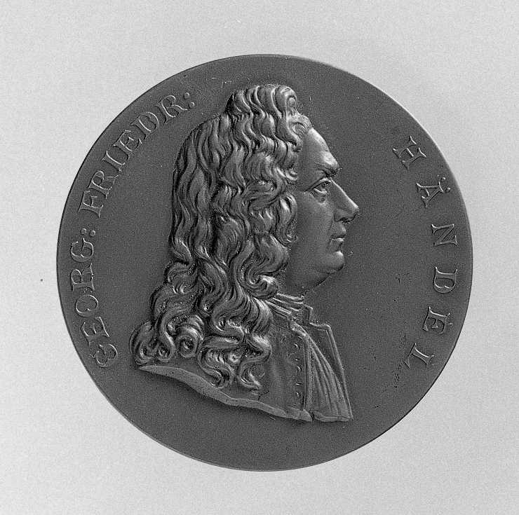 Ritratto di Handel Georg Friedrich (Serie Lauer), ritratto del compositore Handel Georg Friedrich (medaglia, serie) - produzione Stabilimento Lauer (Germania) (fine/inizio secc. XIX/ XX)