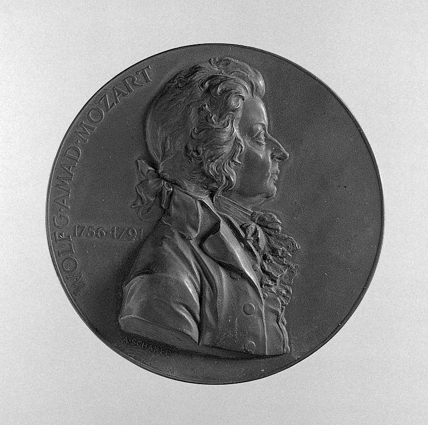 Ritratto di Mozart Wolfgang Amadeus, ritratto del compositore Mozart Wolfgang Amadeus (medaglia) di Scharff Anton (sec. XIX)