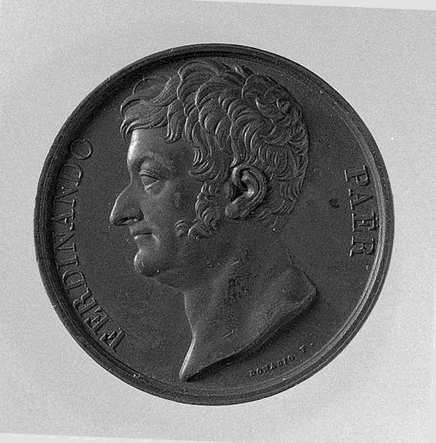 Ritratto di Paer Ferdinando, ritratto del compositore Paer Ferdinando (medaglia) di Donadio Angelo (sec. XIX)