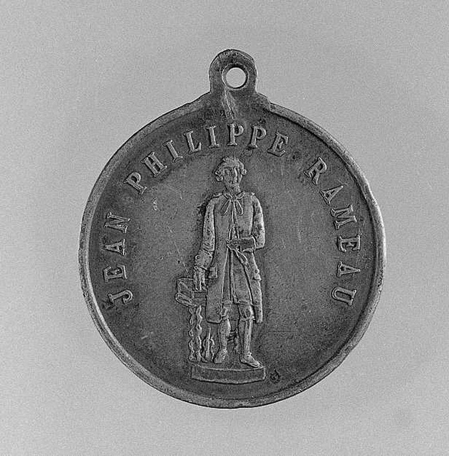 Ritratto di Rameau Jean Philippe, monumento a rameau Jean Philippe (medaglia di presenza) - produzione francese (sec. XIX)