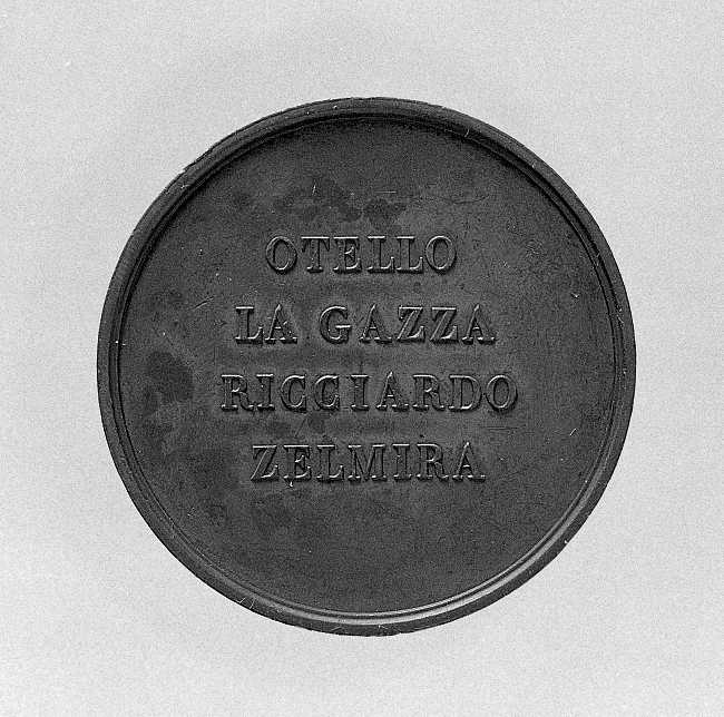 Ritratto di Rossini Gioacchino Antonio, ritratto del compositore rossini Gioacchino Antonio (medaglia) - produzione italiana (fine/inizio secc. XIX/ XX)