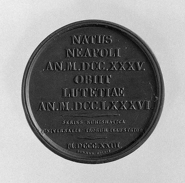 Series Numismatica Universalis Virorum Illustrium: ritratto di Sacchini Antonio, ritratto del compositore Sacchini Antonio (medaglia, serie) di Rogat Emile (sec. XIX)