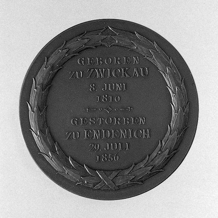 Ritratto di Schumann Robert Alexander (Serie Lauer), ritratto del compositore Schumann robert Alexander (medaglia, serie) - produzione Stabilimento Lauer (Germania) (fine/inizio secc. XIX/ XX)