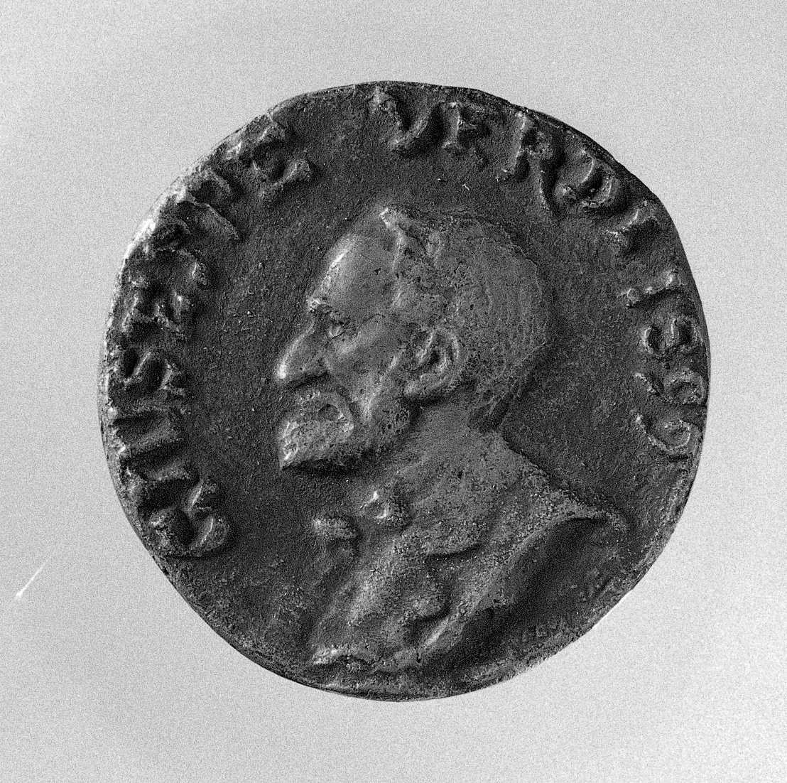 Ritratto di Verdi Giuseppe, ritratto del compositore Verdi Giuseppe (medaglia) di Bravi Romeo (sec. XIX)