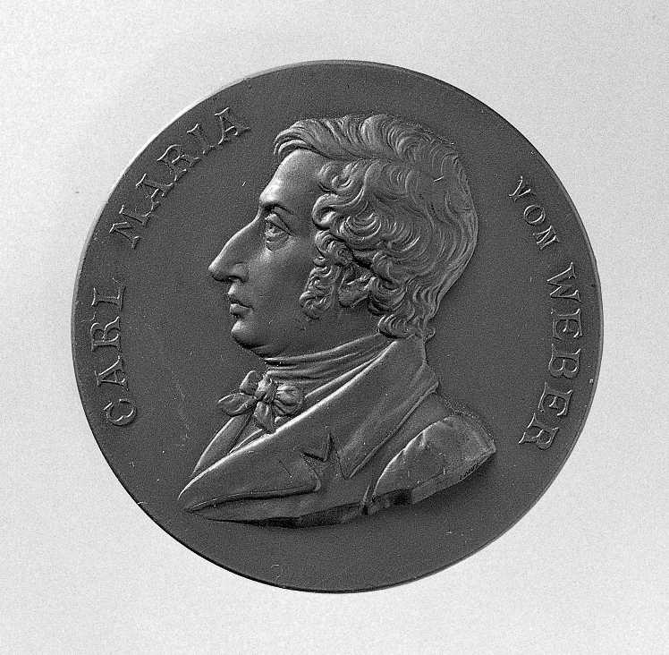 Ritratto di Weber Carl Maria von (Serie Lauer), ritratto del compositore Weber Carl Maria von (medaglia, serie) - produzione Stabilimento Lauer (Germania) (fine/inizio secc. XIX/ XX)