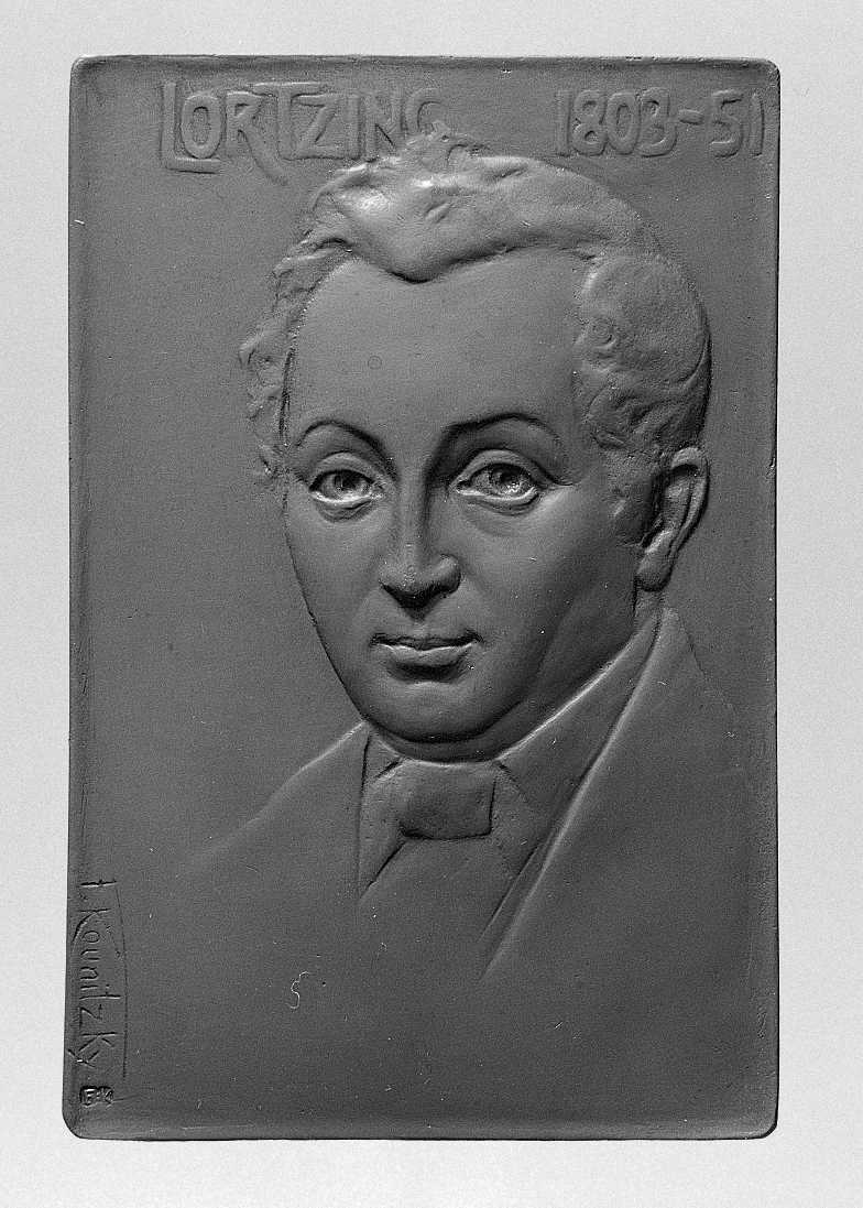 Ritratto di Lortzing Albert Gustav, ritratto del cantante Lortzing Albert Gustav (placchetta) di Kounitzky Franz (inizio sec. XX)
