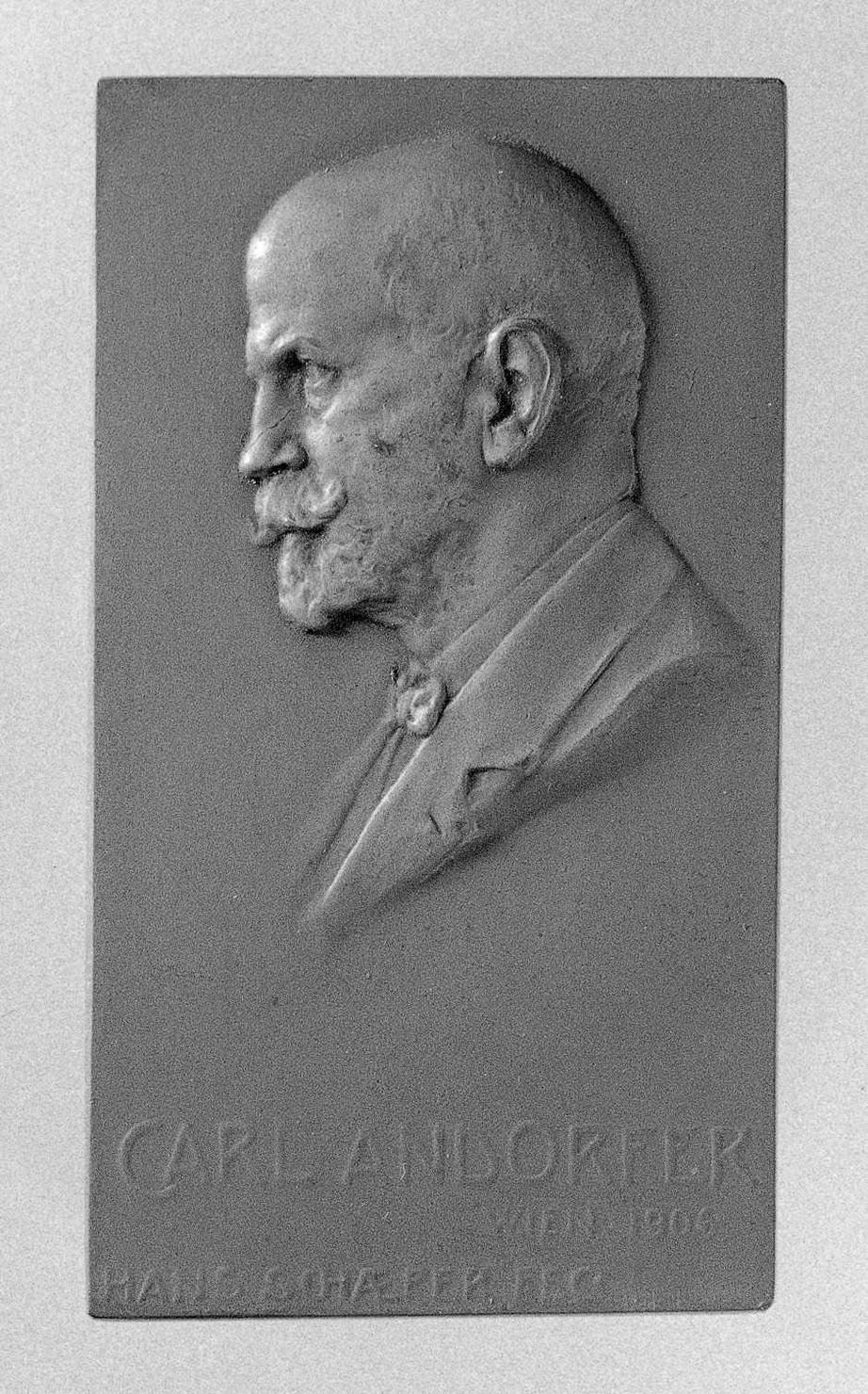 Ritratto di Andorfer Carl, ritratto di Andorfer Carl (placchetta) di Schaefer Hans (sec. XX)