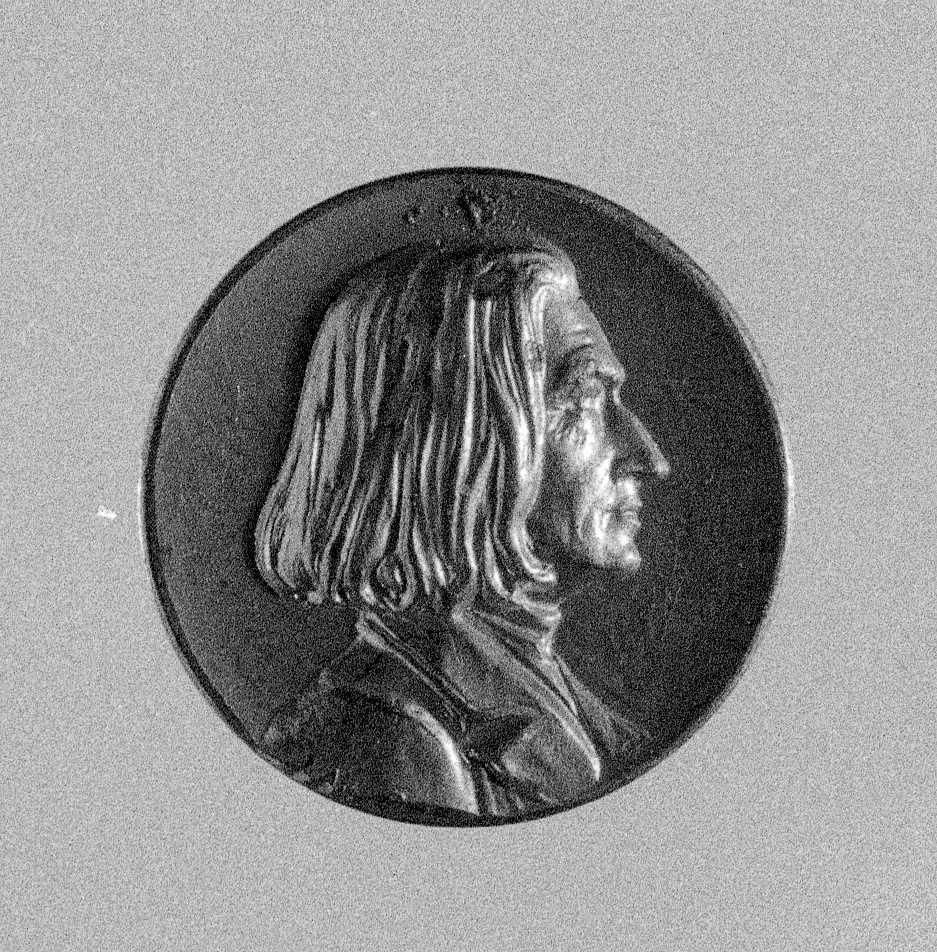 Ritratto di Liszt Franz (Serie Lauer), ritratto del compositore Liszt Franz (medaglia, serie) - produzione Stabilimento Lauer (Germania) (fine/inizio secc. XIX/ XX)