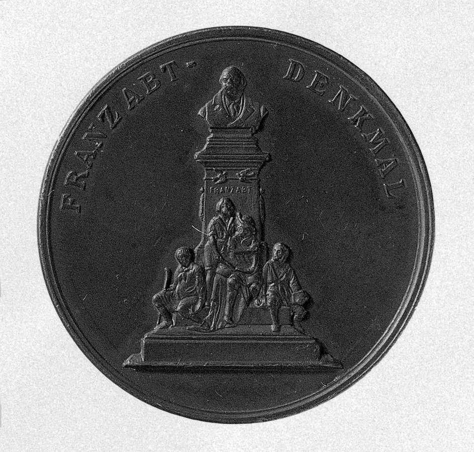 Il monumento Abt Franz, riproduzione del monumento a Abt Franz (medaglia) - produzione tedesca o austriaca (sec. XIX)