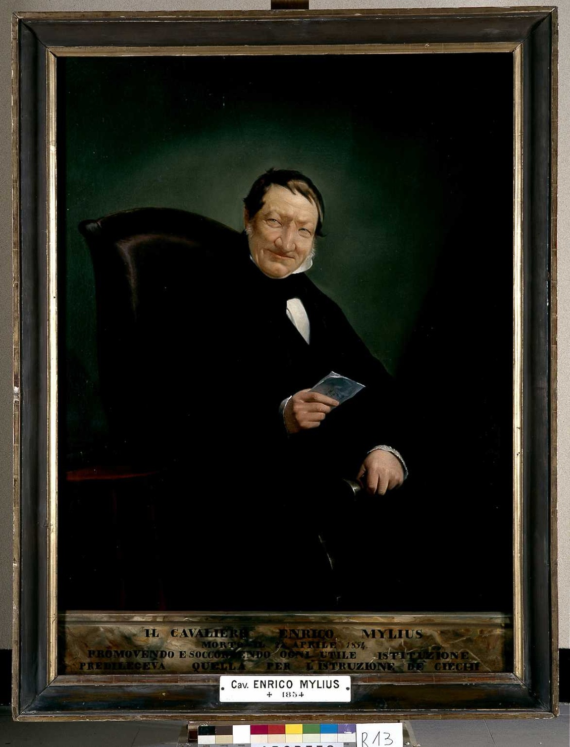 ritratto di Mylius Enrico (dipinto, opera isolata) di De Magistris Francesco (sec. XIX)