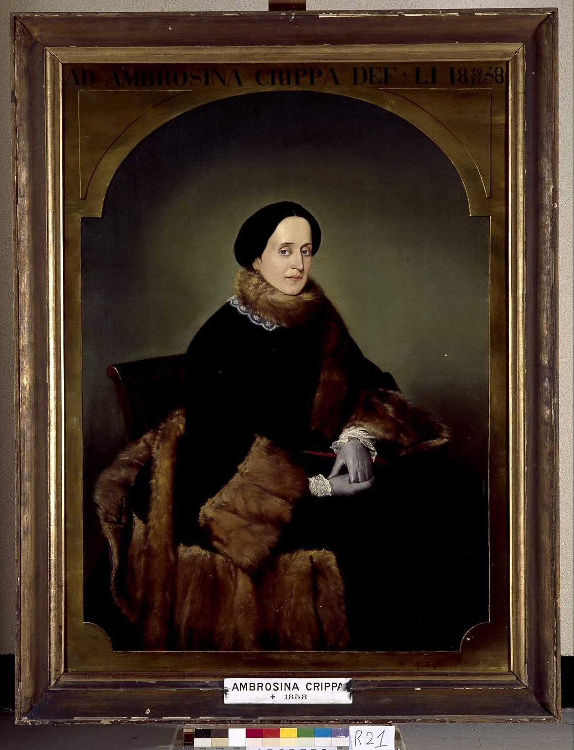 ritratto di Crippa Ambrosina (dipinto, opera isolata) di De Magistris Francesco (sec. XIX)