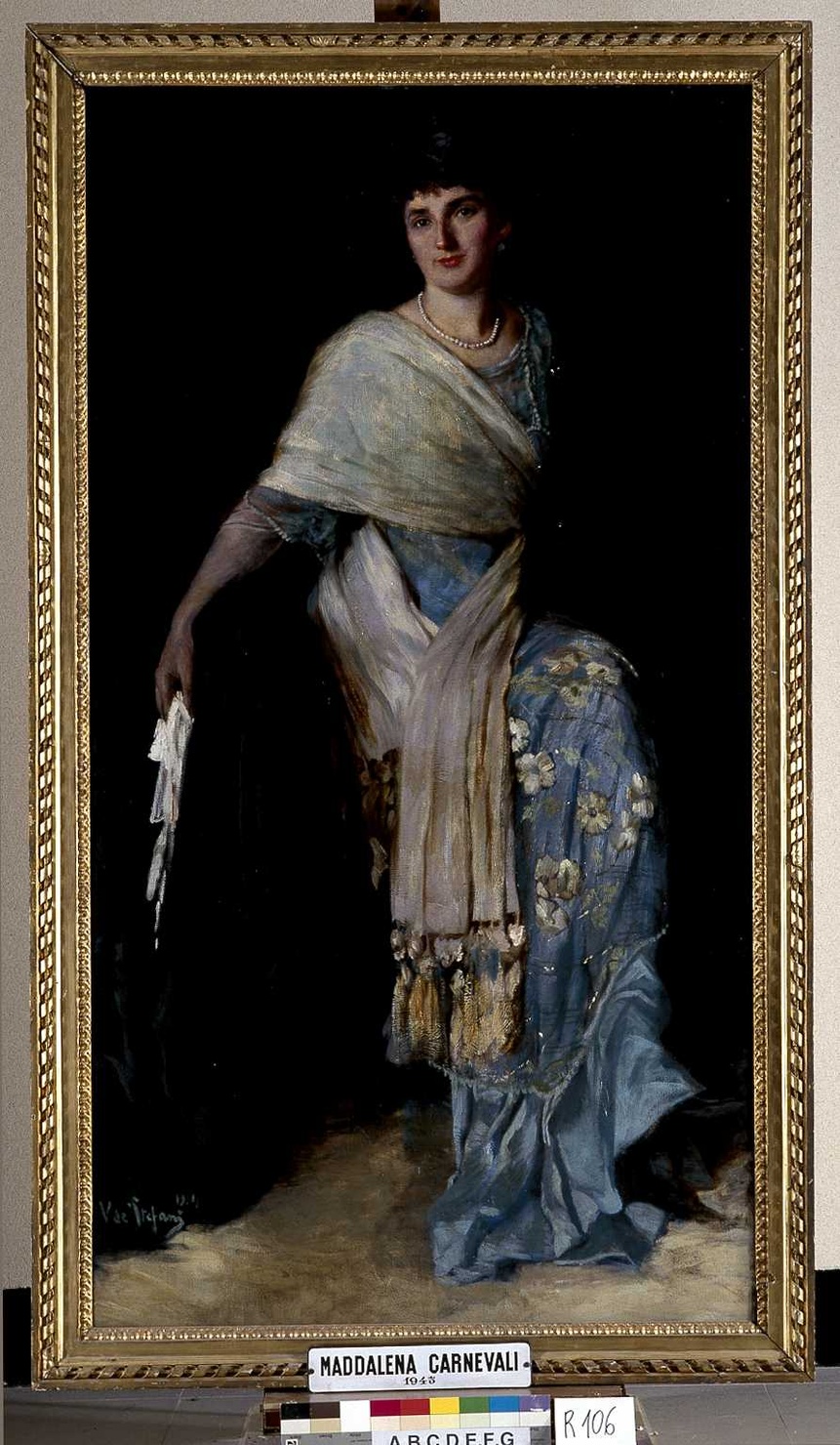 ritratto di Carnevali Maddalena (dipinto, opera isolata) di De Stefani Vincenzo (sec. XX)