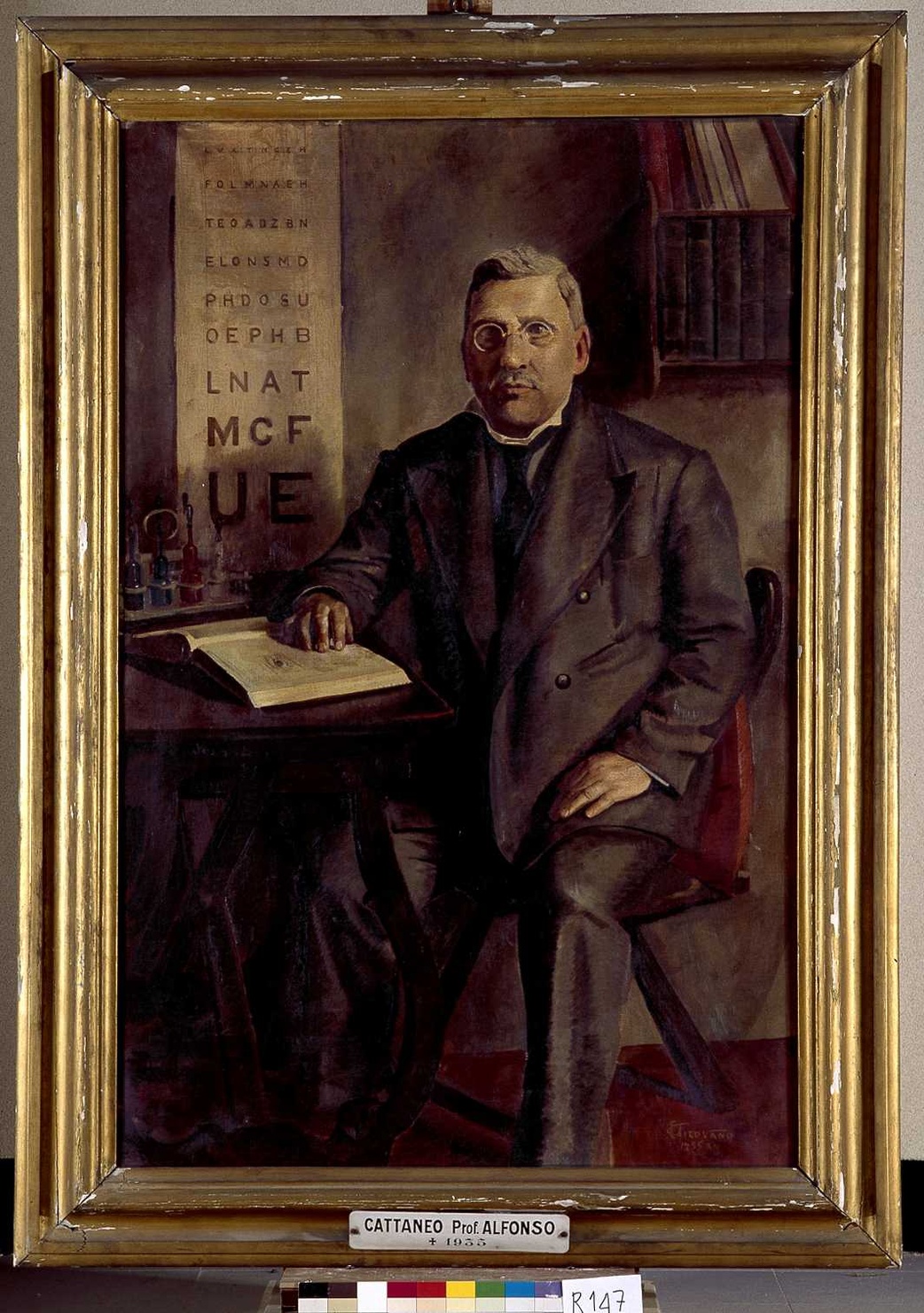 ritratto di Cattaneo Alfonso (dipinto, opera isolata) di Pirovano Ernesto (sec. XX)