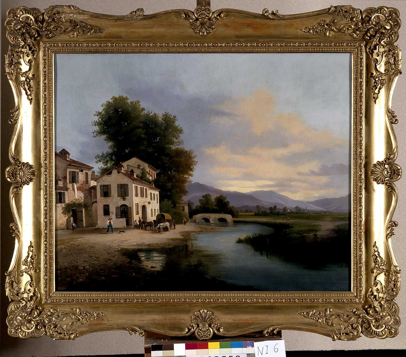 Paesaggio fluviale (dipinto, opera isolata) - ambito lombardo (metà sec. XIX)