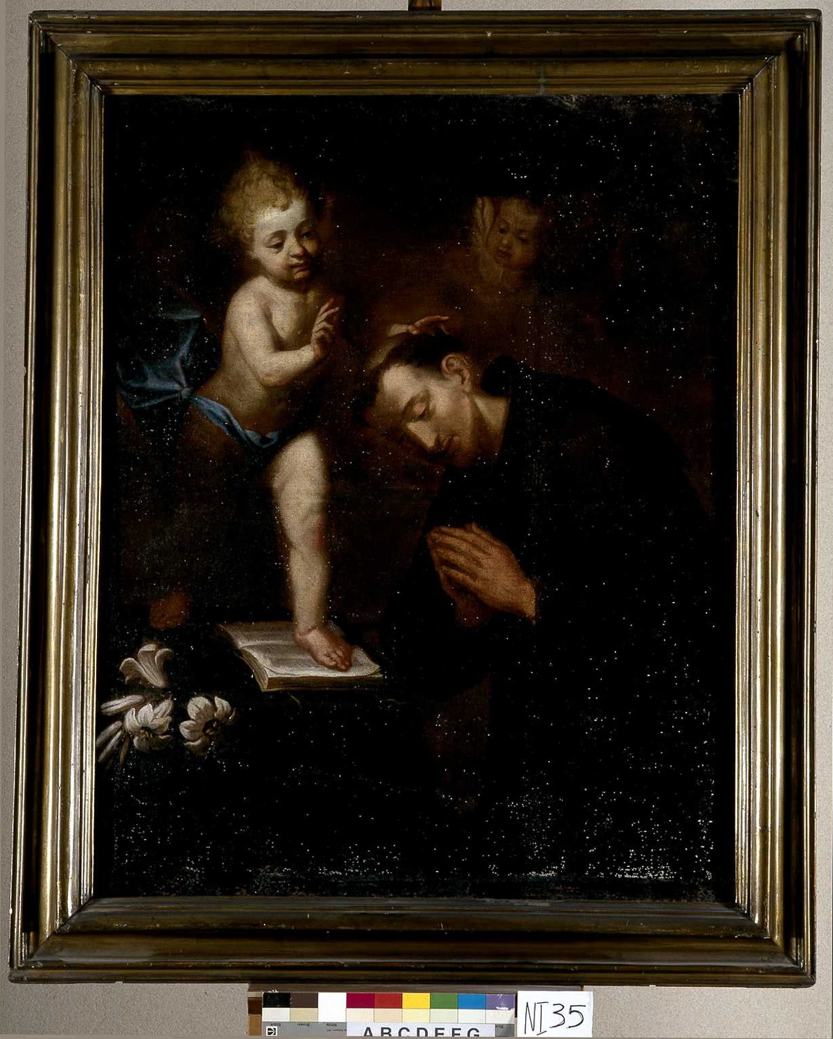 Apparizione di Gesù Bambino a Sant'Antonio da Padova (dipinto, opera isolata) - ambito lombardo (seconda metà sec. XVII)
