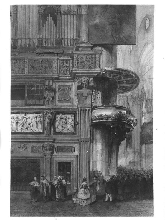 interno del Duomo di Milano (dipinto, opera isolata) di Scrosati Luigi (metà sec. XIX)