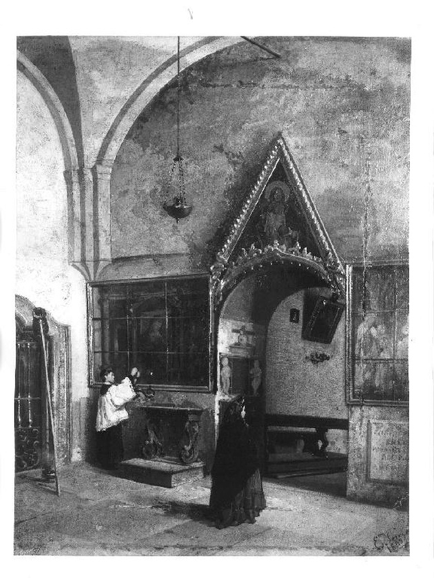 interno della Chiesa di S. Ambrogio (Milano) (dipinto, opera isolata) di Perego Eugenio (sec. XIX)