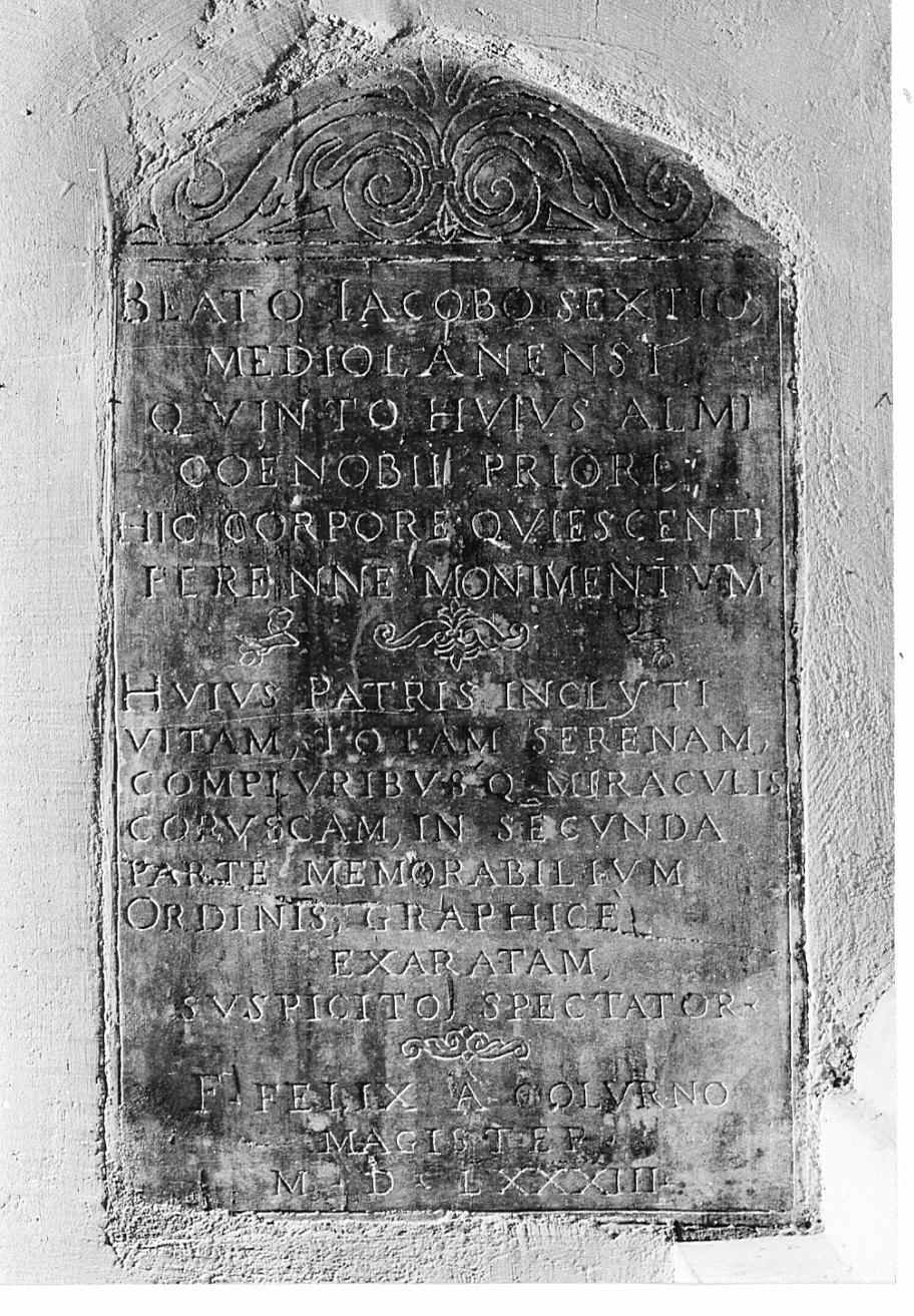 lapide tombale, opera isolata - bottega milanese (sec. XVI)