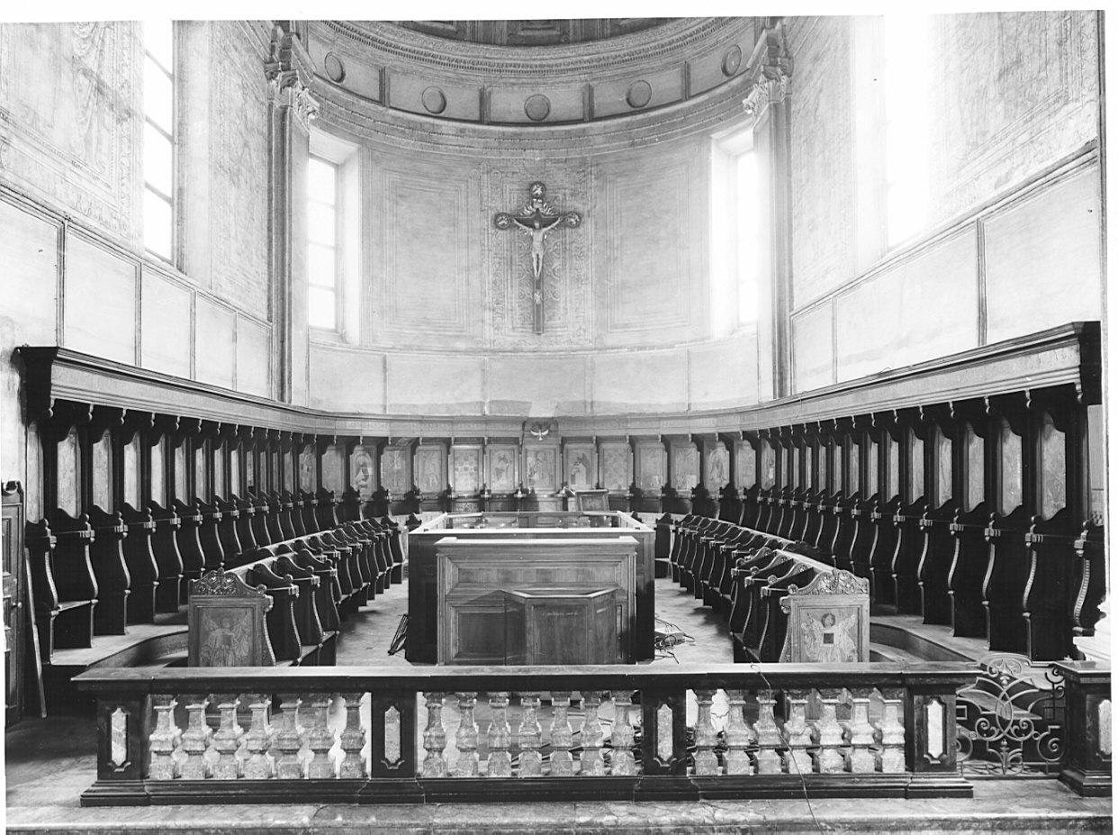stalli del coro, complesso decorativo di Butinone Bernardino (attribuito), Zenale Bernardino (attribuito) - bottega lombarda (secc. XV/ XVI)