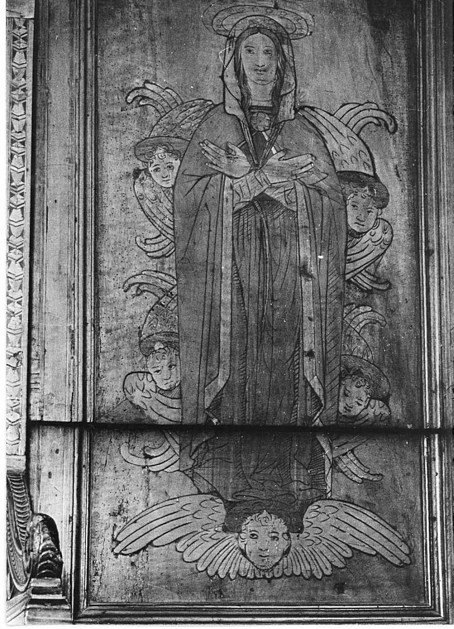 Madonna Assunta (pannello di stallo di coro, elemento d'insieme) di Butinone Bernardino (attribuito), Zenale Bernardino (attribuito) - bottega lombarda (secc. XV/ XVI)