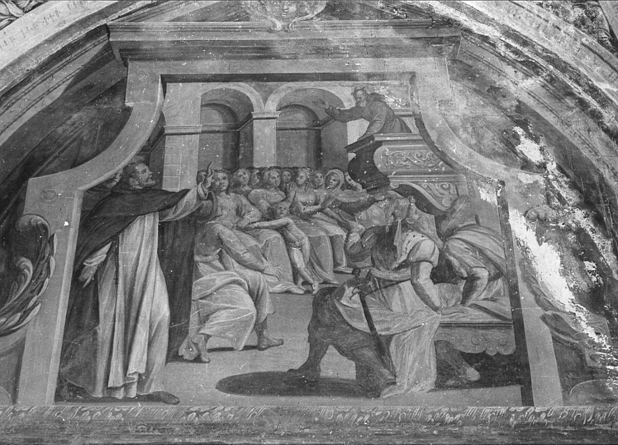 San Vincenzo Ferrer predica (dipinto, elemento d'insieme) di Della Rovere Giovanni Battista detto Fiammenghino (inizio sec. XVII)