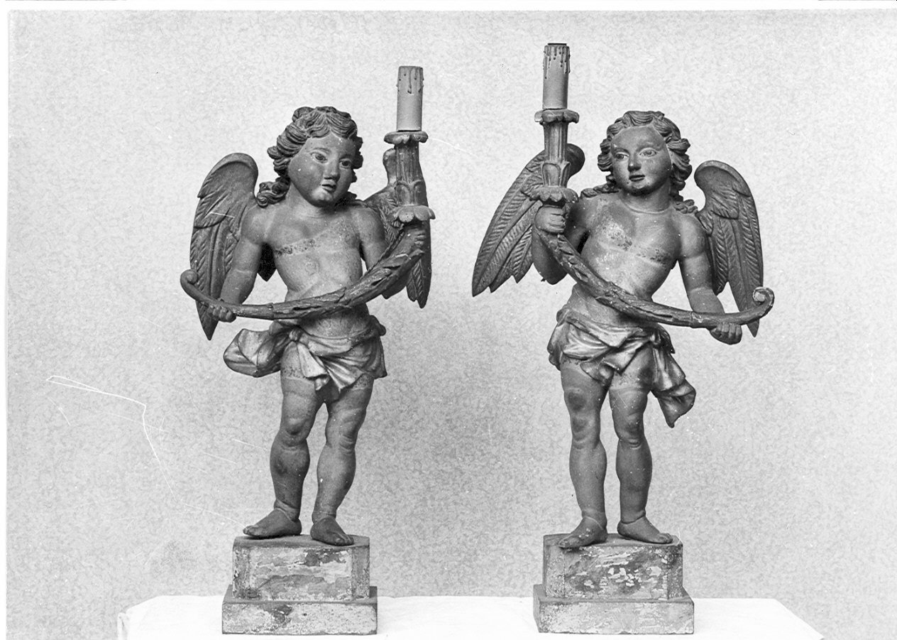 candelabro - a statuetta, coppia - bottega lombarda (sec. XVII)