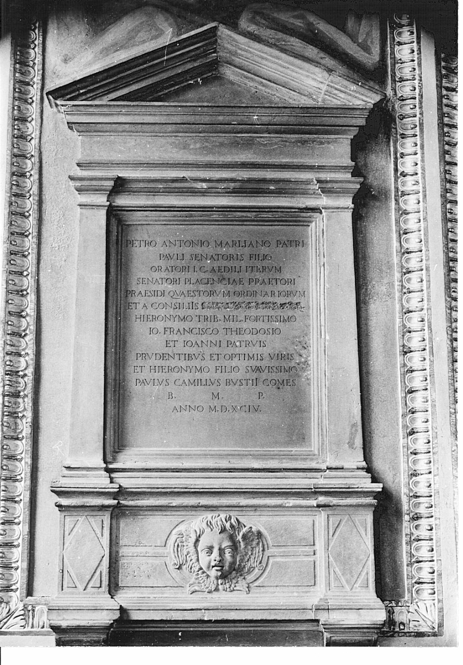 lapide commemorativa, opera isolata - bottega milanese (sec. XVI)