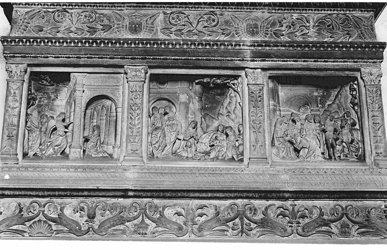 storie della natività di Gesù (rilievo, elemento d'insieme) - bottega lombarda (sec. XV)