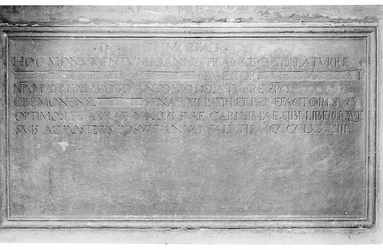 lapide commemorativa, opera isolata - bottega milanese (sec. XV)