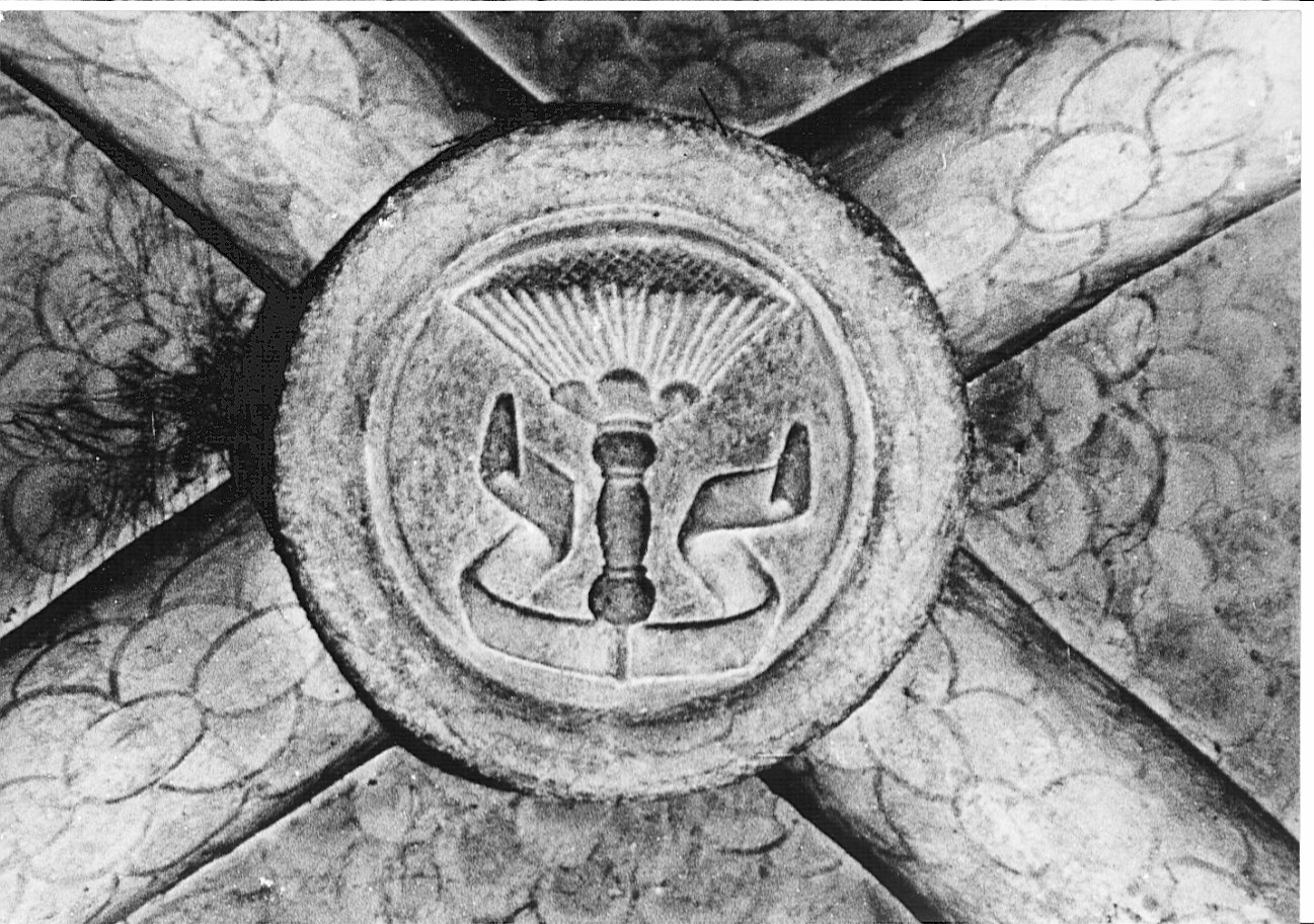 impresa di Ludovico il Moro con scopetta e nastro (rilievo, opera isolata) - bottega milanese (fine sec. XV)