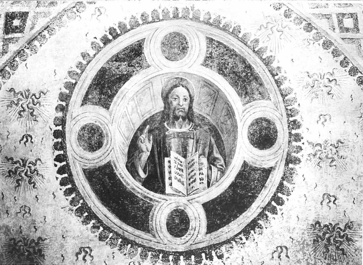 Cristo benedicente (dipinto, elemento d'insieme) di Butinone Bernardino (fine sec. XV)