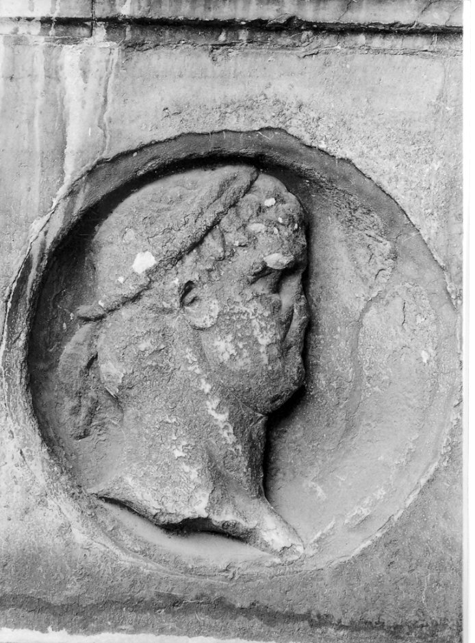 testa d'uomo di profilo (rilievo, elemento d'insieme) - bottega milanese (fine sec. XV)