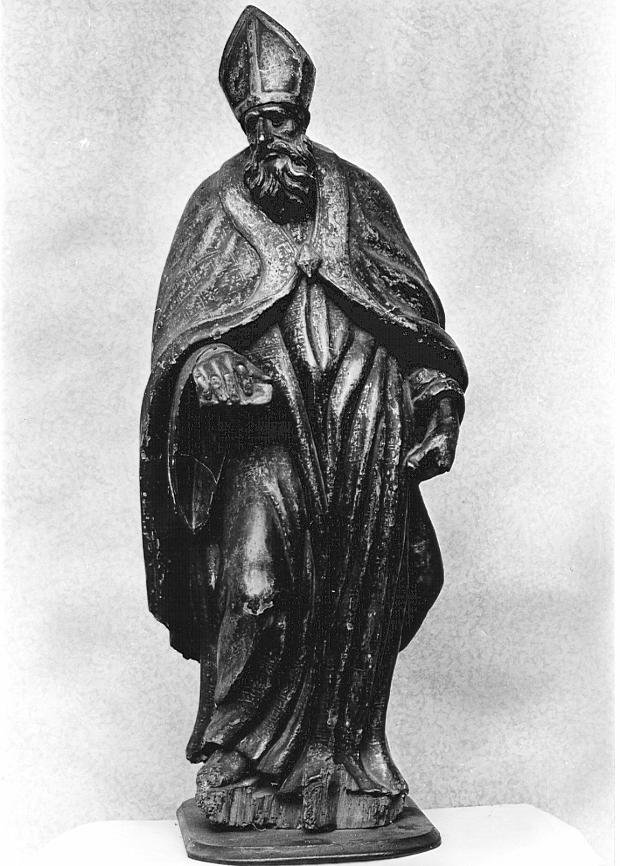 Vescovo (statuetta, pendant) - bottega lombarda (fine/inizio secc. XVI/ XVII)