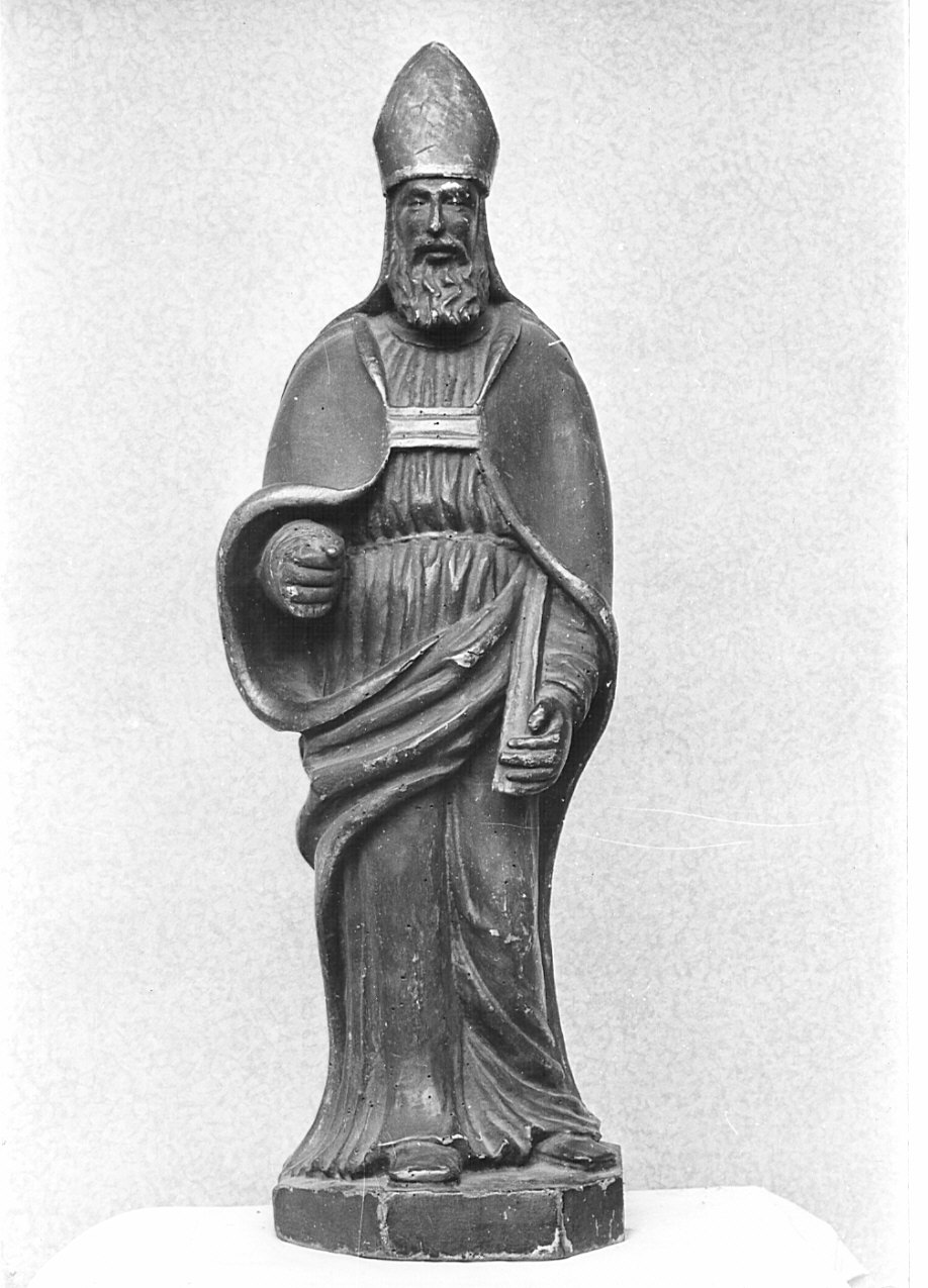 Vescovo (statuetta, pendant) - bottega lombarda (fine/inizio secc. XVI/ XVII)