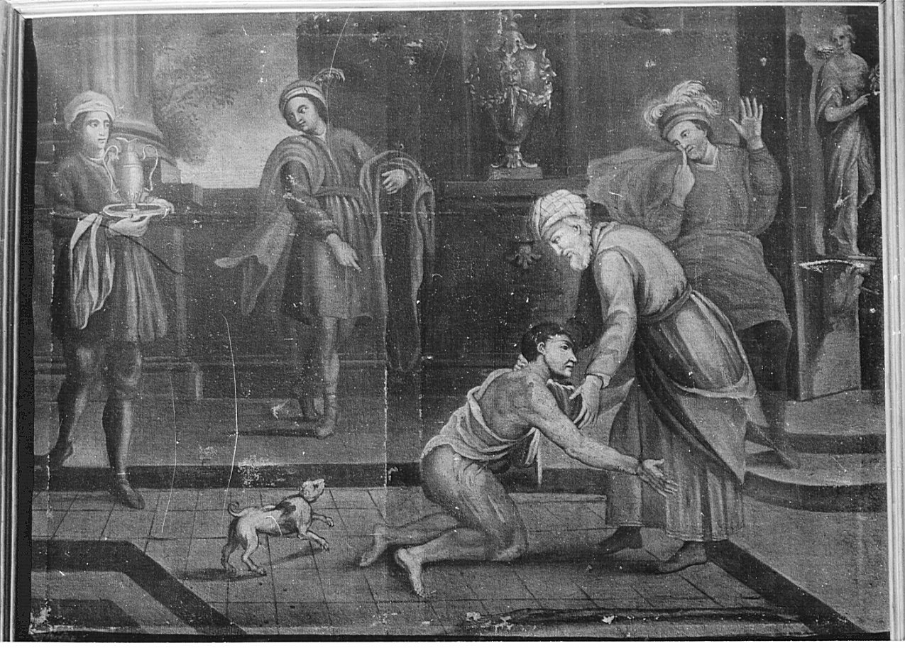 ritorno del figliol prodigo (dipinto, opera isolata) - ambito lombardo (sec. XVIII)