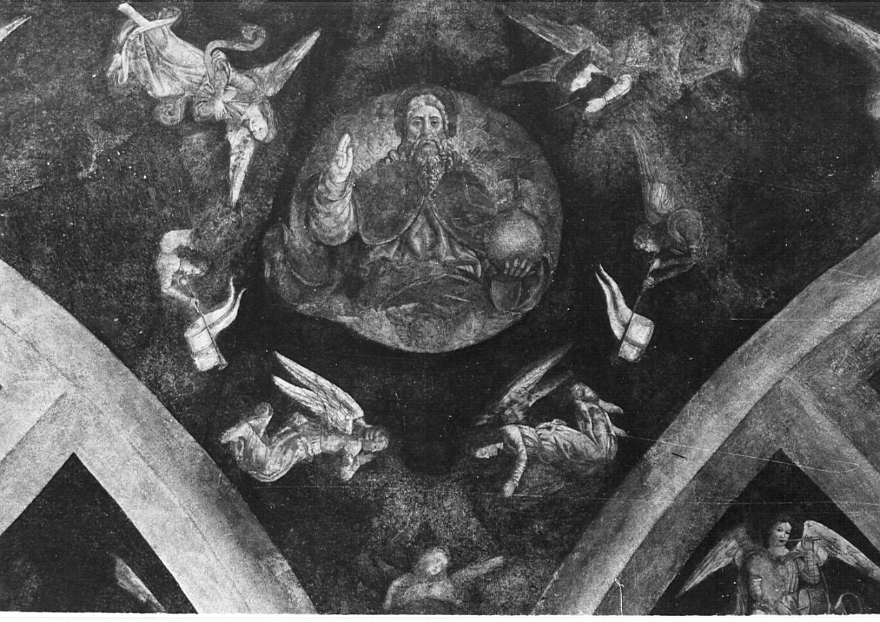 Dio Padre e angeli (dipinto, opera isolata) - ambito lombardo (fine/inizio secc. XV/ XVI)
