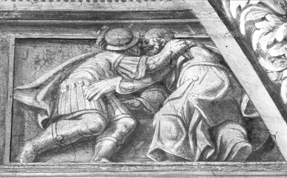 Ioab e Abner (dipinto, elemento d'insieme) di Campi Vincenzo (attribuito) (sec. XVI)
