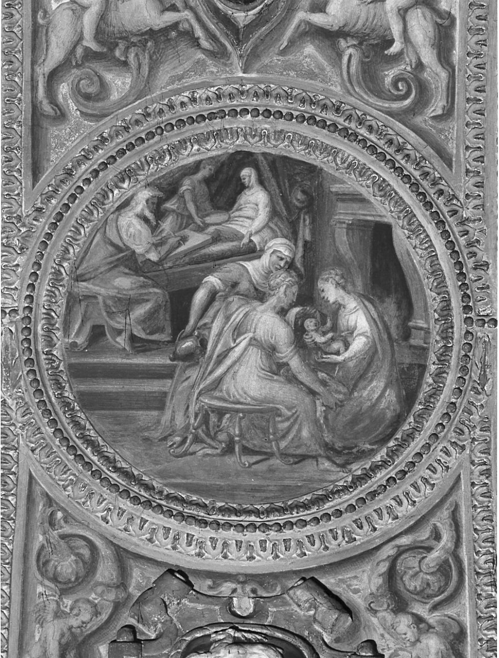 nascita di San Giovanni Battista (dipinto, elemento d'insieme) di Campi Antonio (sec. XVI)