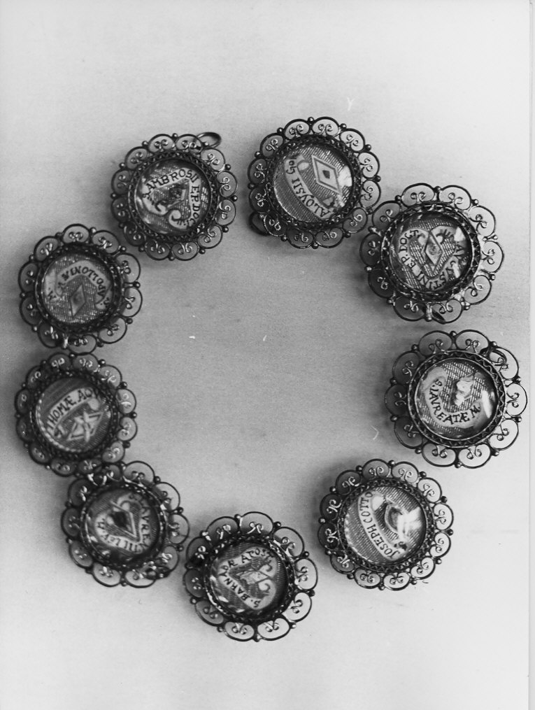 reliquiario a capsula, serie - bottega lombarda (sec. XIX)