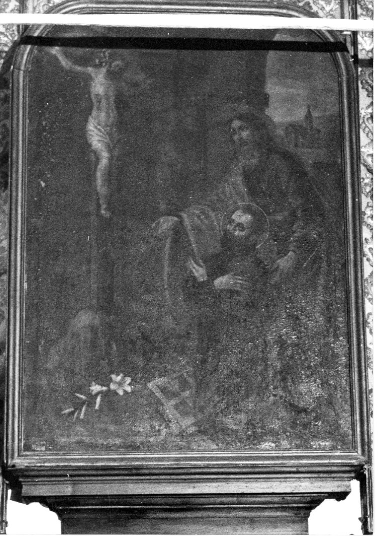 Sant'Antonio e San Paolo davanti al Crocifisso (dipinto, opera isolata) - bottega lombarda (inizio sec. XIX)