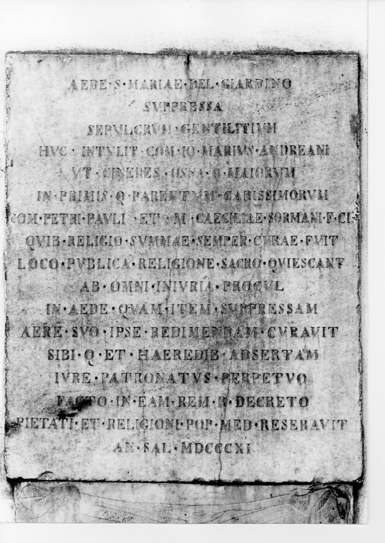 lapide, opera isolata - bottega lombarda (sec. XIX)