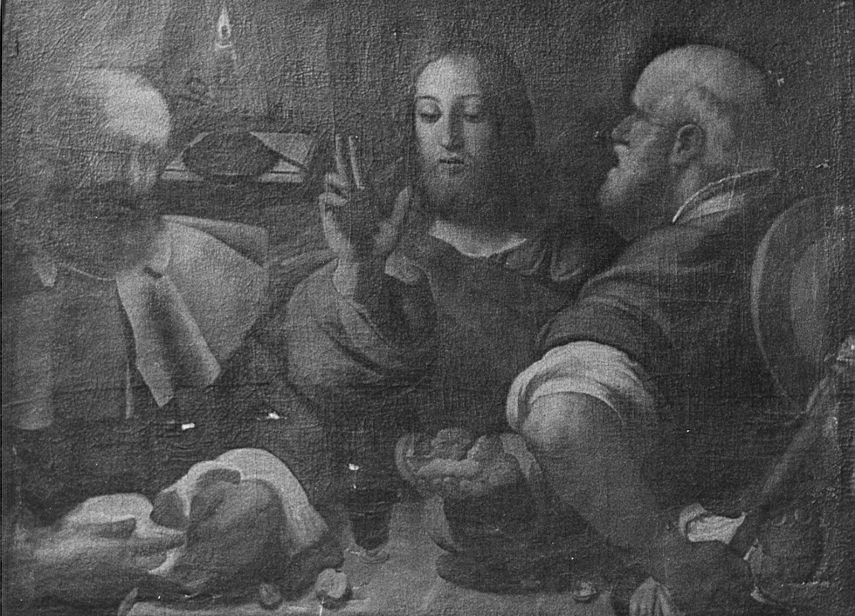 cena in Emmaus (dipinto, opera isolata) - ambito italiano (prima metà sec. XVII)