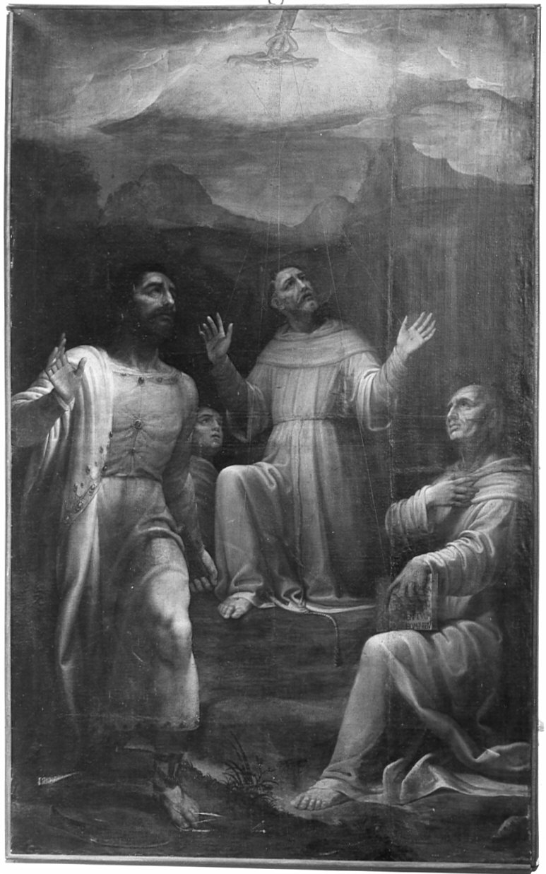 San Francesco d'Assisi riceve le stimmate (dipinto, opera isolata) di Lomazzo Giovan Paolo (attribuito) (sec. XVI)