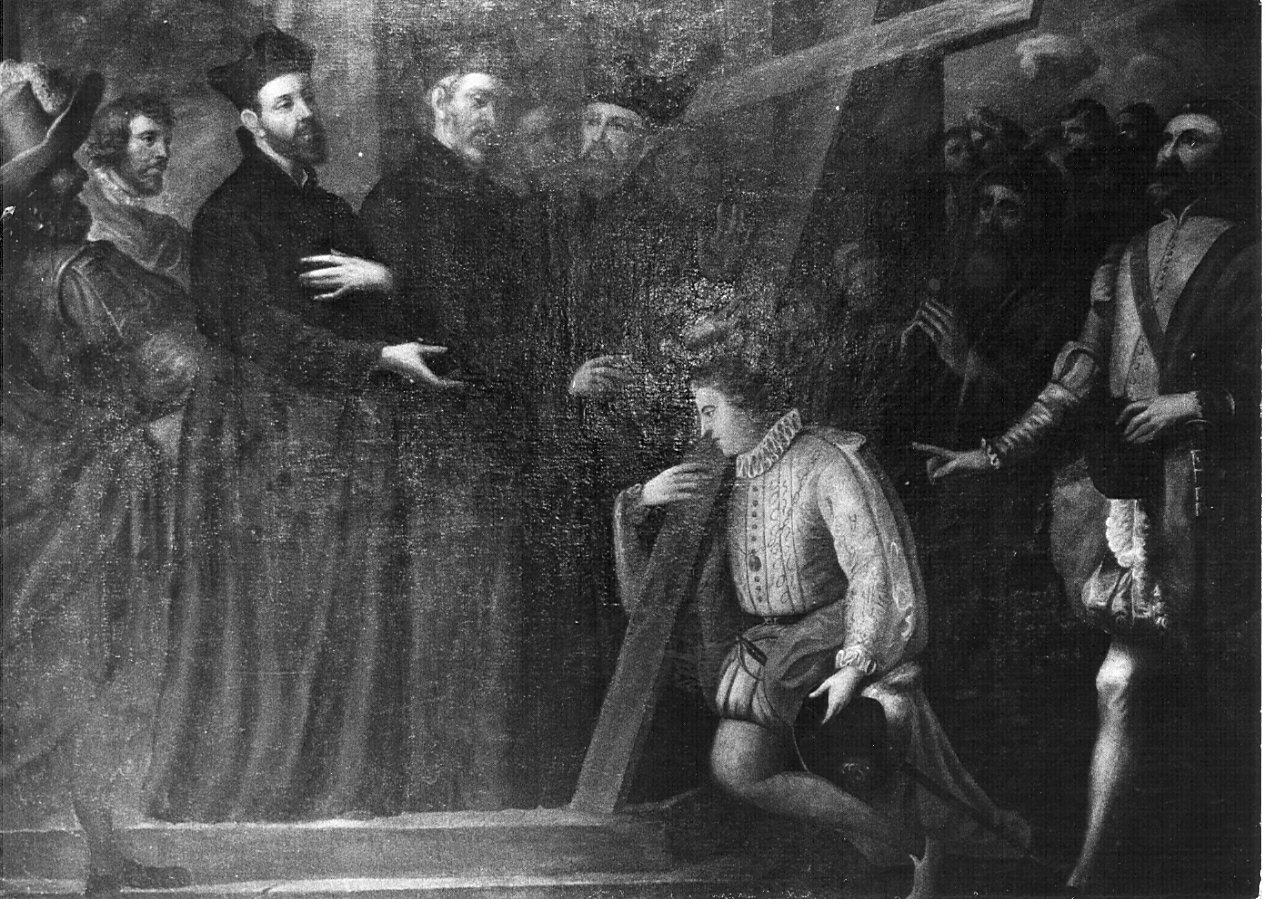 ritorno di Alessandro Sauli alla Chiesa di San Barnaba (dipinto, opera isolata) di Santagostino Agostino (attribuito) (sec. XVII)