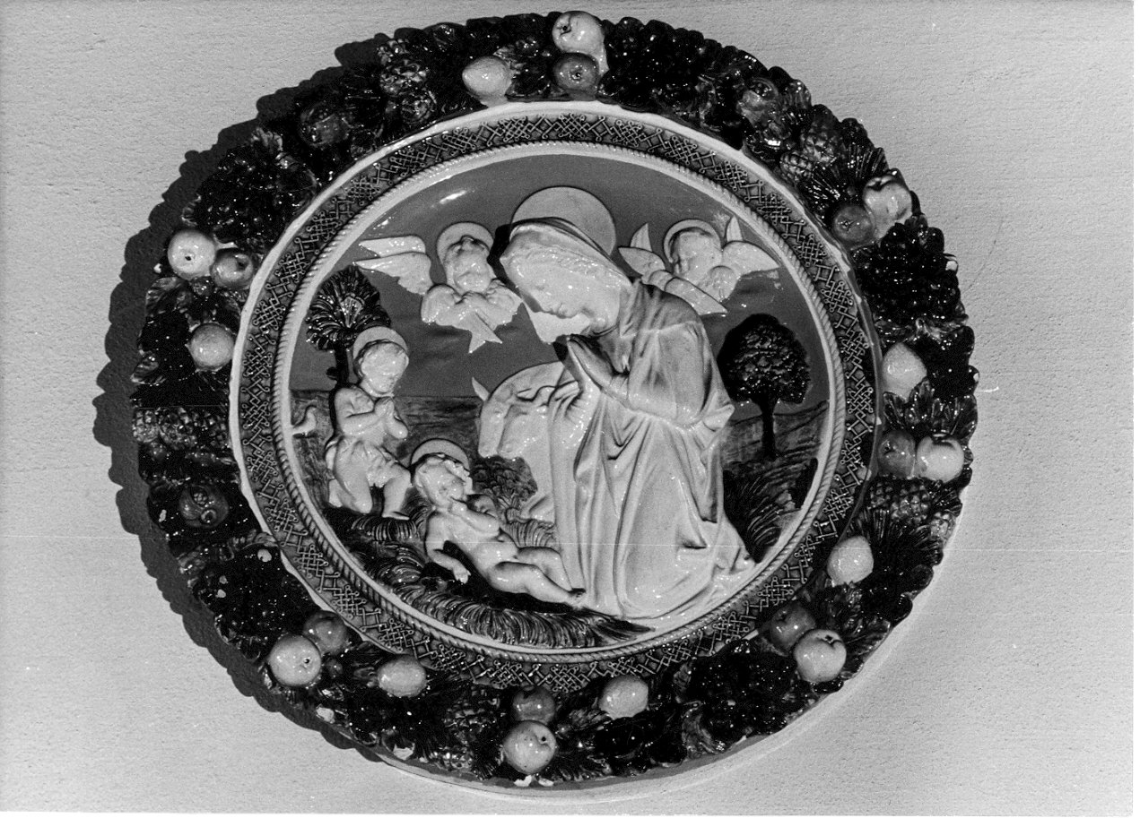 Madonna con Bambino e San Giovannino (rilievo, opera isolata) - bottega italiana (sec. XIX)