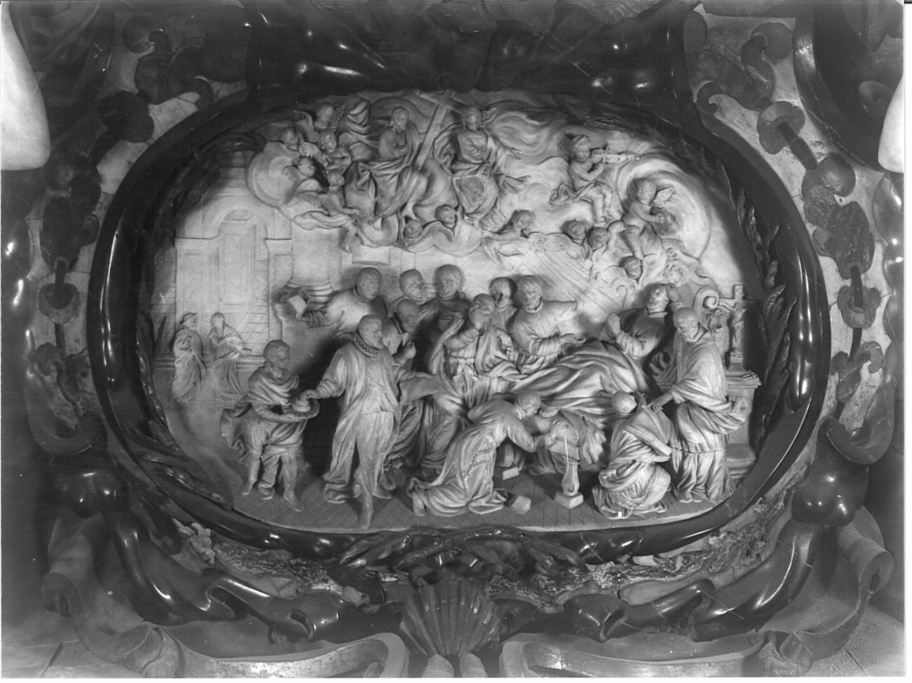 Morte di S. Gaetano (paliotto, elemento d'insieme) di Rusnati Giuseppe (seconda metà sec. XVII)