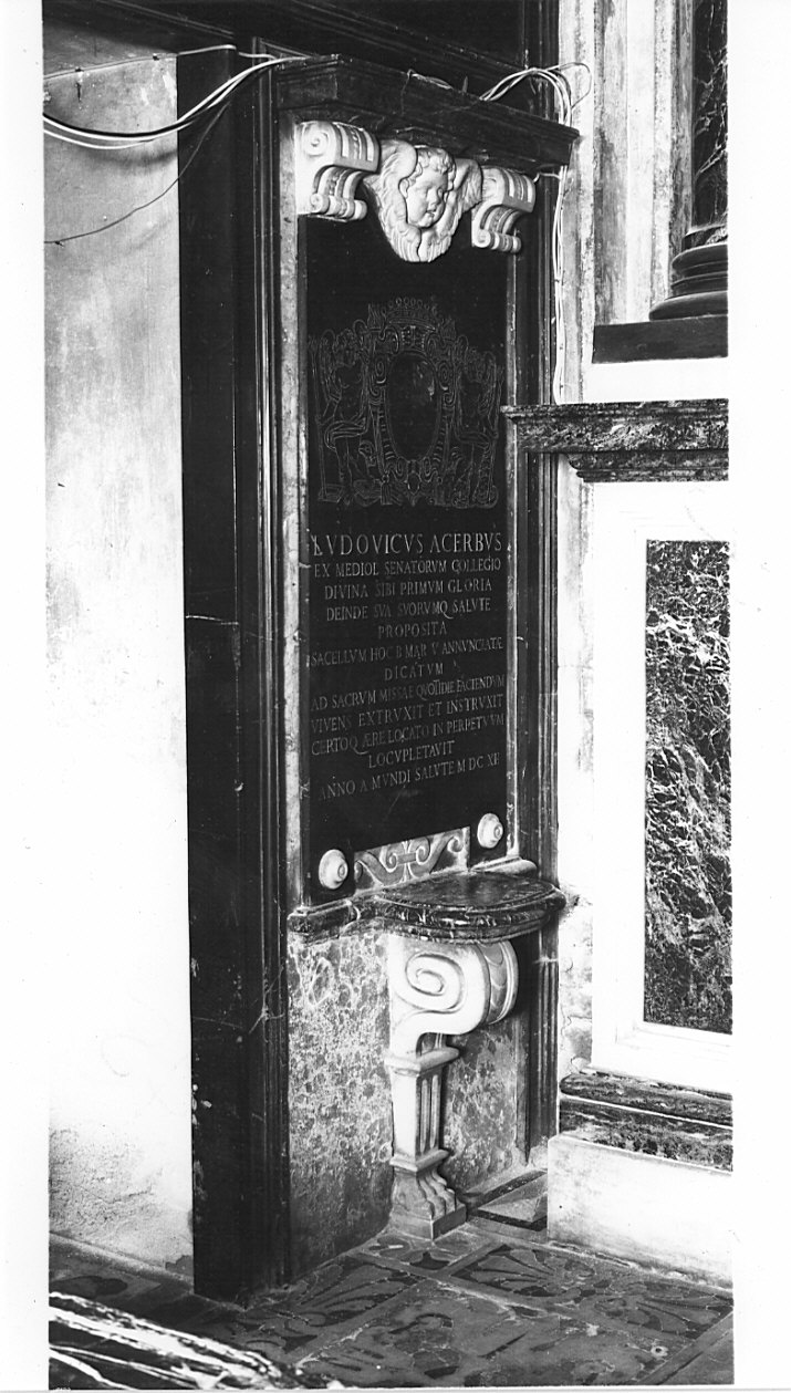 lapide commemorativa, opera isolata - bottega lombarda (sec. XVII)